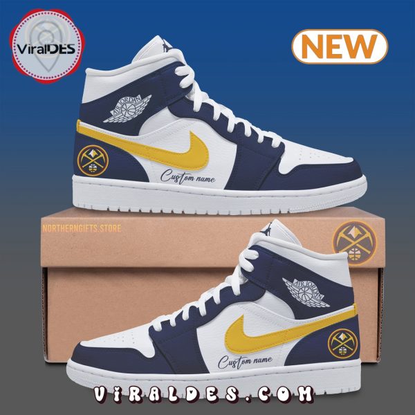 Denver Nuggets Custom Name Air Jordan 1 Hightop