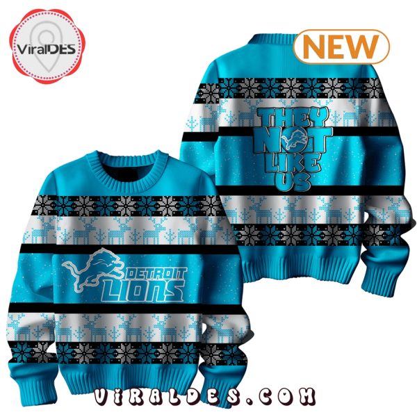 Detroit Lions They Not Like Us Christmas Ugly Sweater