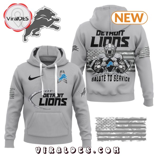 Detroit Lions White Salute to Service Hoodie