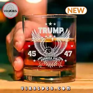 Trump President 45 47 Whiskey Glass