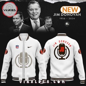 Cleveland Browns Jim Donovan Voice Baseball Jacket