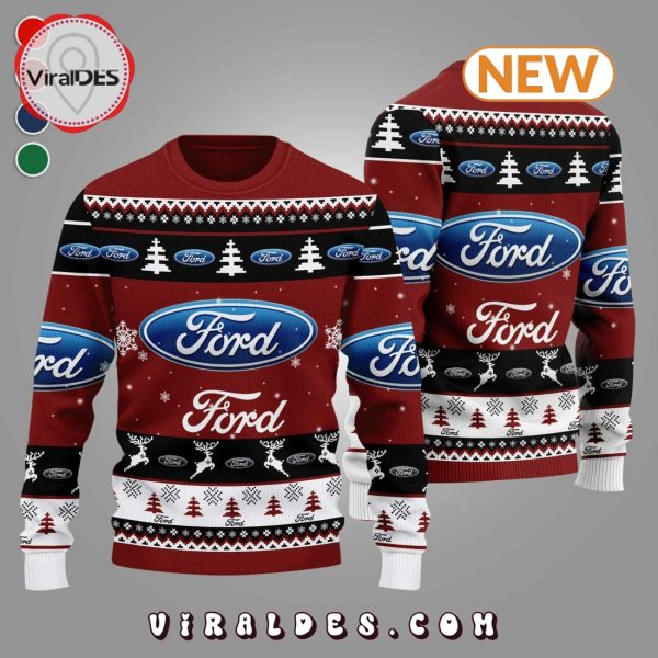 Ford 2024 Christmas Red Ugly Sweater