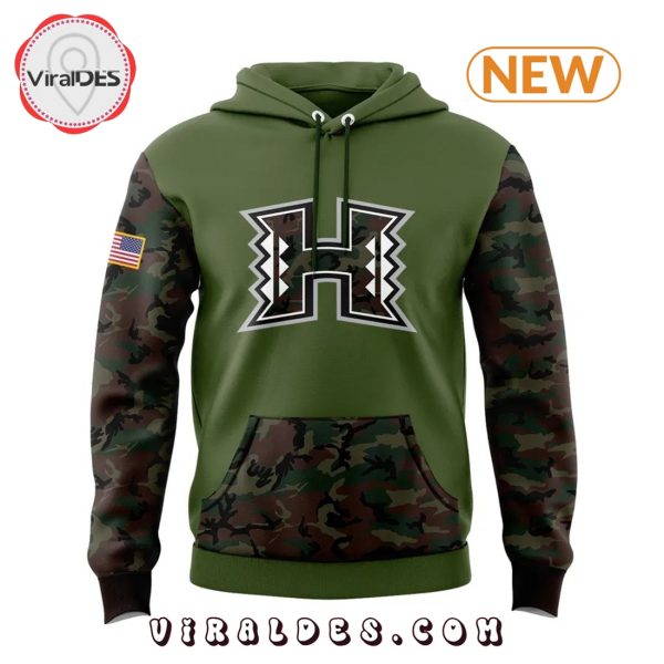 Hawaii Rainbow Warriors 2024 Veterans Camo Hoodie, Jogger, Cap