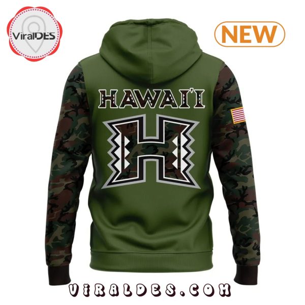 Hawaii Rainbow Warriors 2024 Veterans Camo Hoodie, Jogger, Cap