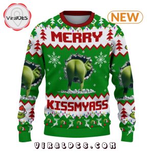 2024 Merry Kissmyass Green Knitted Sweater