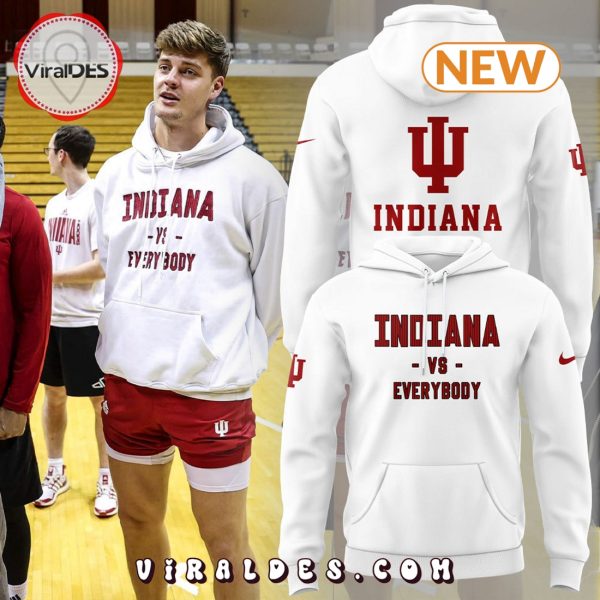 Indiana Men’s Basketball vs Everybody White Hoodie