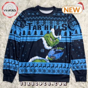 NCAA North Carolina Tar Heels Grinch Christmas Ugly Sweater