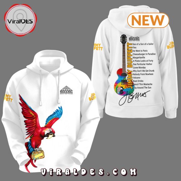 Jimmy Buffett Signatures White Hoodie