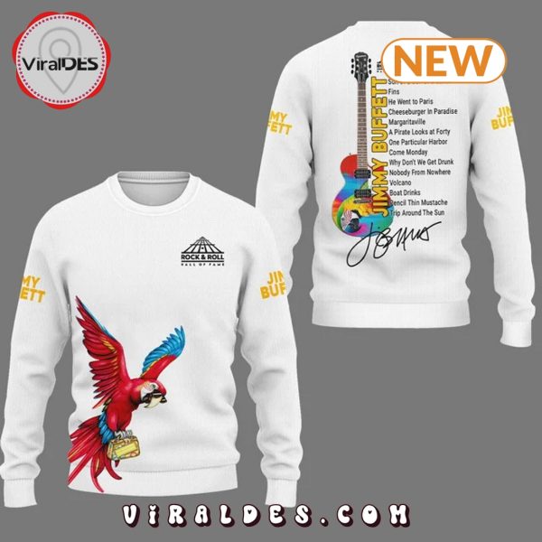 Jimmy Buffett Signatures White Hoodie