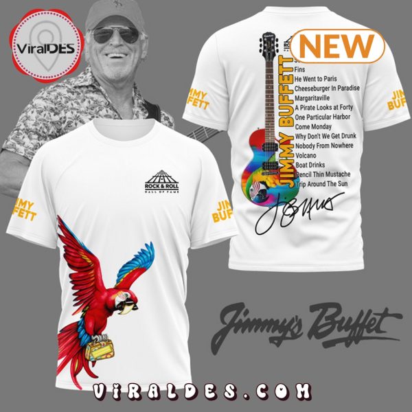 Jimmy Buffett Signatures White Hoodie