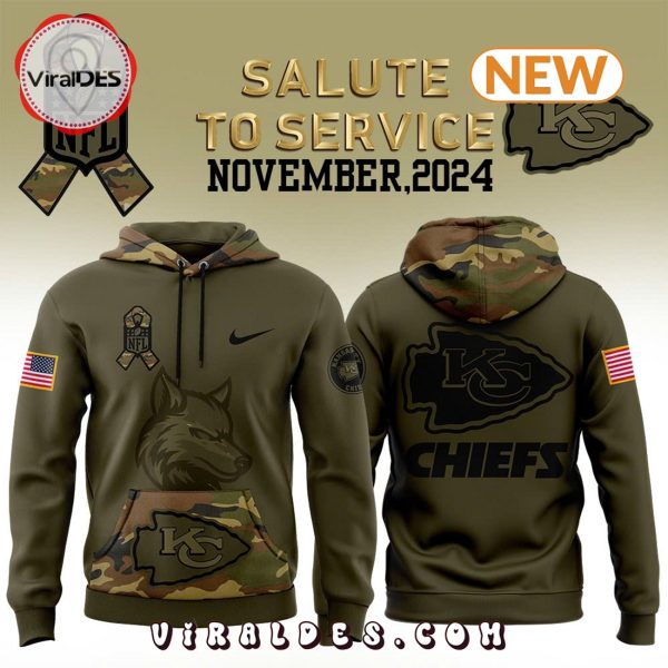 Kansas City Chiefs Camo 2024 Salute to Service Hoodie