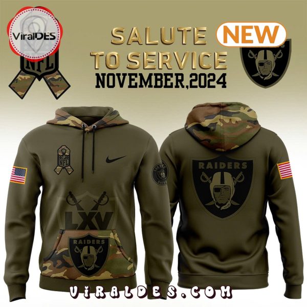 Las Vegas Raiders Camo 2024 Salute to Service Hoodie