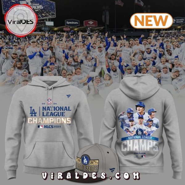 Los Angeles Dodgers 2024 Grey Champion Hoodie, Cap