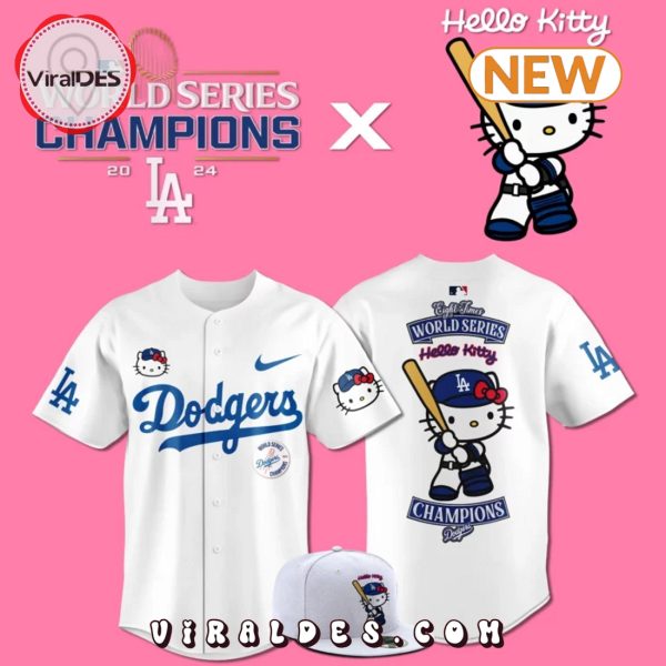 Los Angeles Dodgers X Hello Kitty 2024 Champions Baseball Jersey