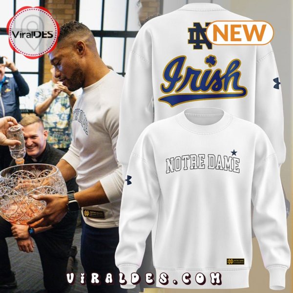 Marcus Freeman Notre Dame Fighting White Sweatshirt