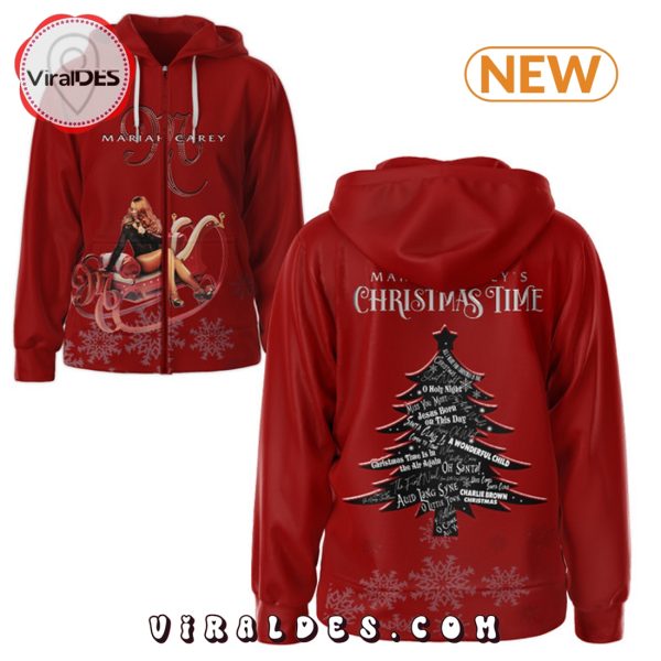 Mariah Carey 2024 Christmas Time Red Hoodie