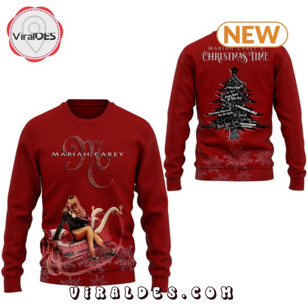 Mariah Carey 2024 Christmas Time Red Hoodie