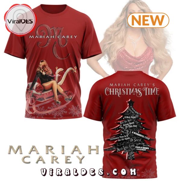 Mariah Carey 2024 Christmas Time Red Hoodie