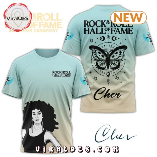 Men’s Cher Rock & Roll Hall of Fame Light Blue Shirt