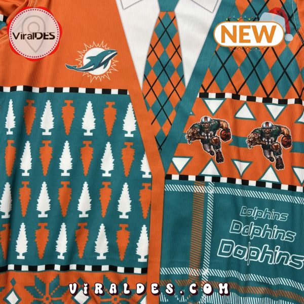 Miami Dolphins Football Cardigan Wool Knitted Sweater