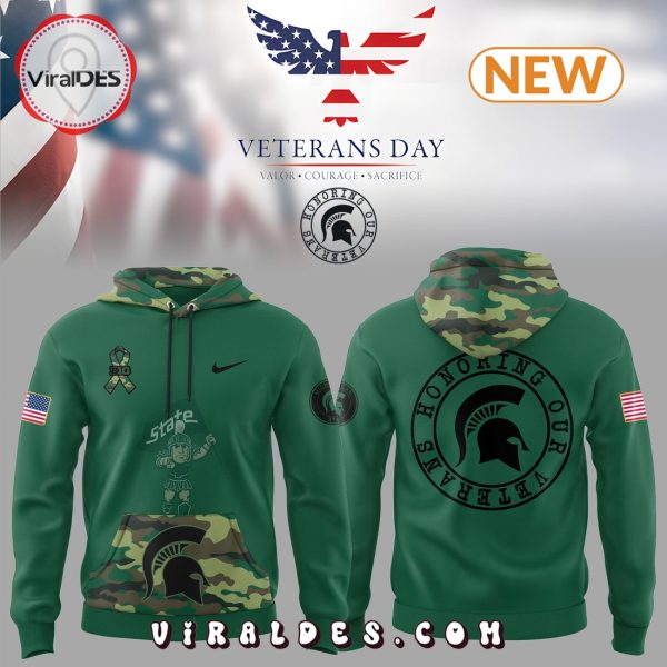 Michigan State Spartans NCAA 2024 Veterans Day Hoodie, Jogger, Cap