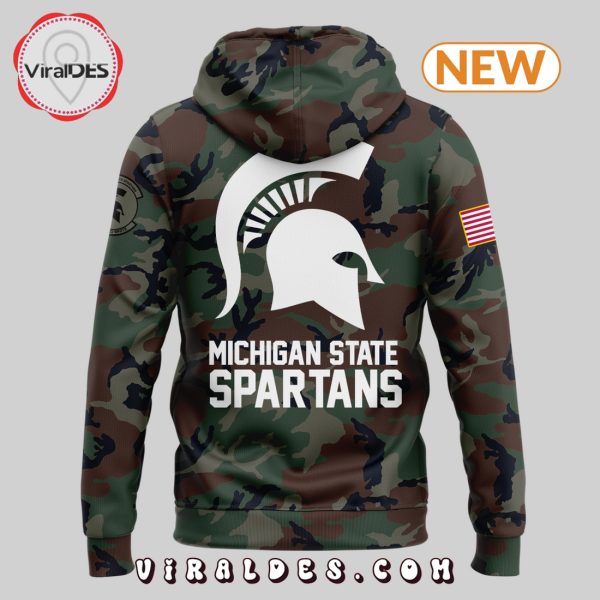 Michigan State Spartans Veteran Camo Hoodie 2024