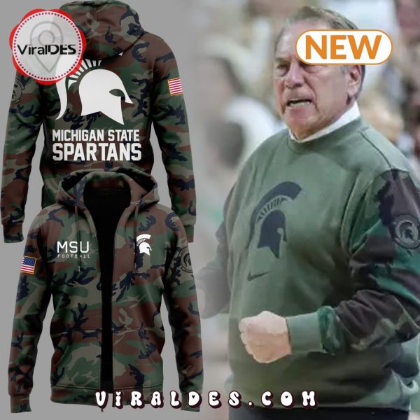 Michigan State Spartans Veteran Camo Hoodie 2024