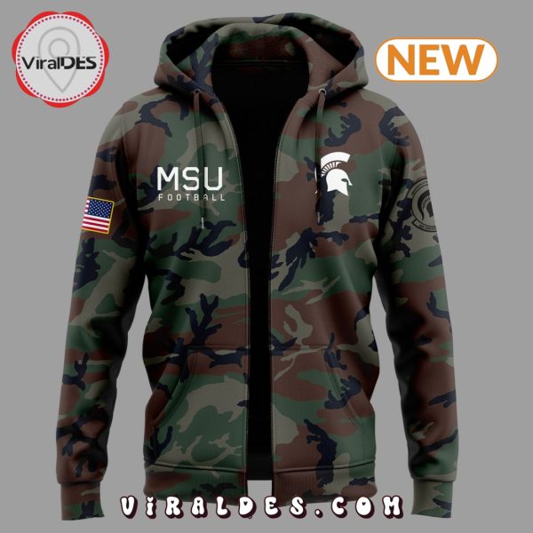 Michigan State Spartans Veteran Camo Hoodie 2024