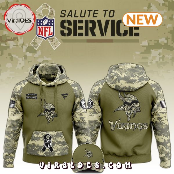 Minnesota Vikings Salute to Service Camo Hoodie, Jogger, Cap