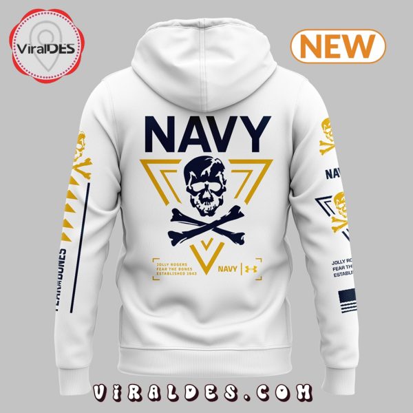 Navy Midshipmen Veterans Jolly Rogers White Hoodie, Jogger, Cap