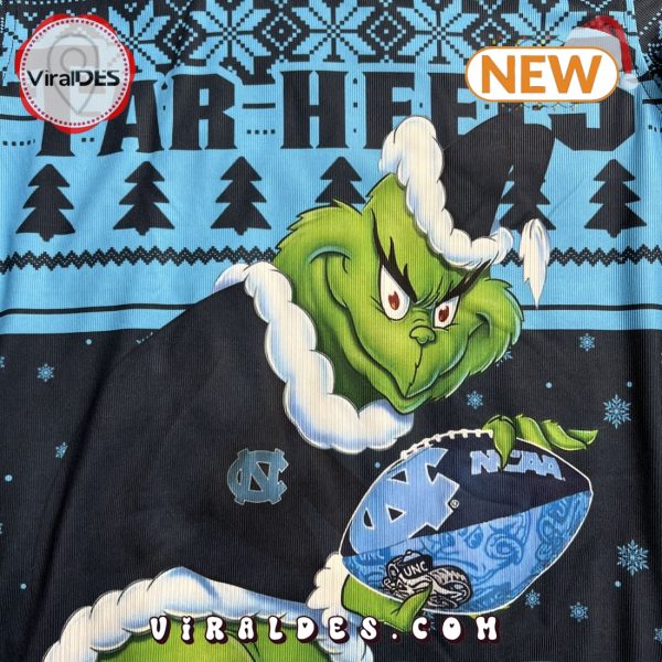 NCAA North Carolina Tar Heels Grinch Christmas Ugly Sweater