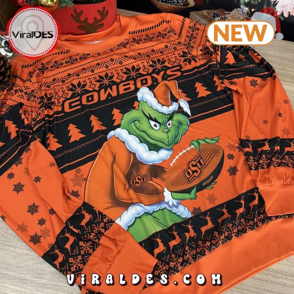 NCAA Oklahoma State Cowboys Grinch Ugly Sweater