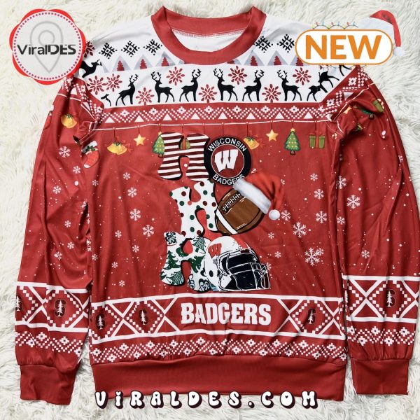 NCAA Wisconsin Badgers HO HO HO Ugly Sweater