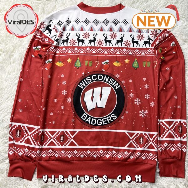 NCAA Wisconsin Badgers HO HO HO Ugly Sweater