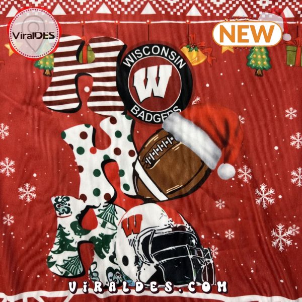 NCAA Wisconsin Badgers HO HO HO Ugly Sweater