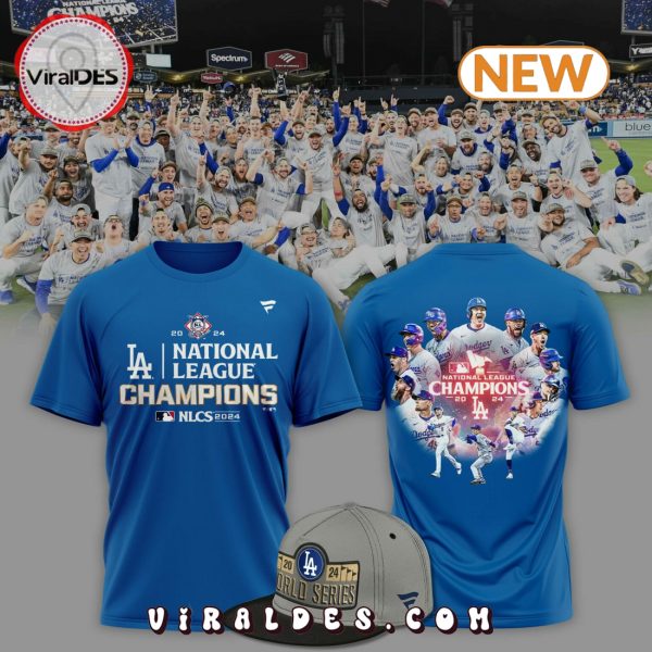 NLCS Champion Los Angeles Dodgers Blue T-Shirt, Cap