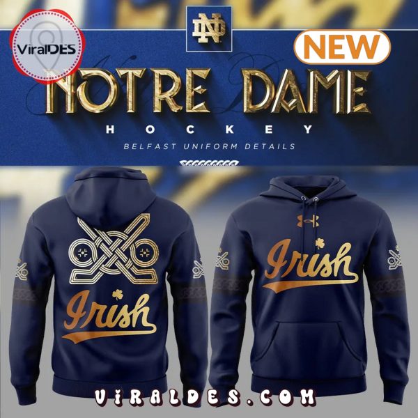 Notre Dame Hockey Irish Gold Hoodie, Jogger, Cap