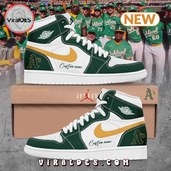 Oakland Athletics Custom Name Air Jordan 1 Hightop