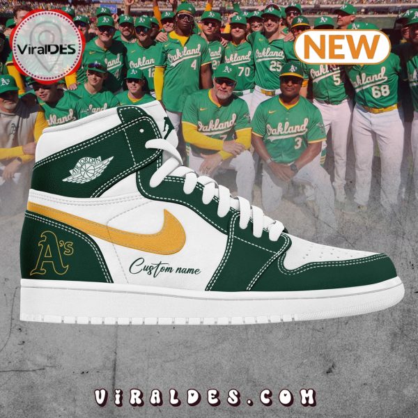 Oakland Athletics Custom Name Air Jordan 1 Hightop