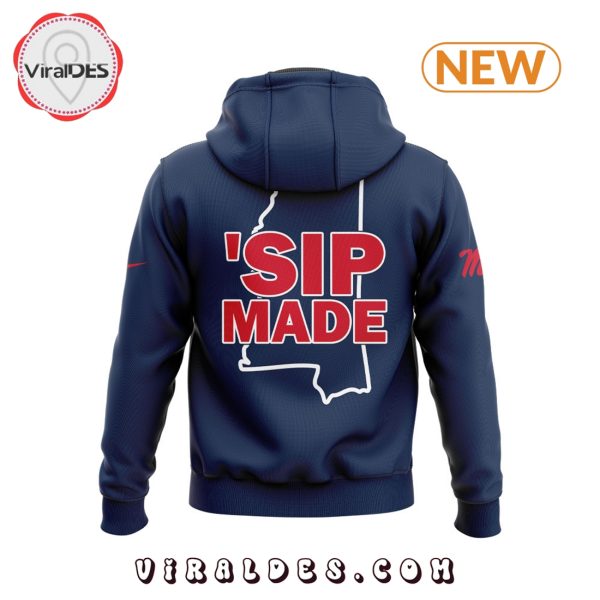 Ole Miss Football Sip Made Navy Hoodie, Jogger, Cap