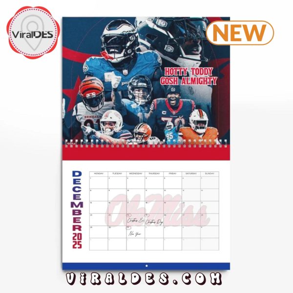 Ole Miss Rebels Football 2025 New Year Calendar