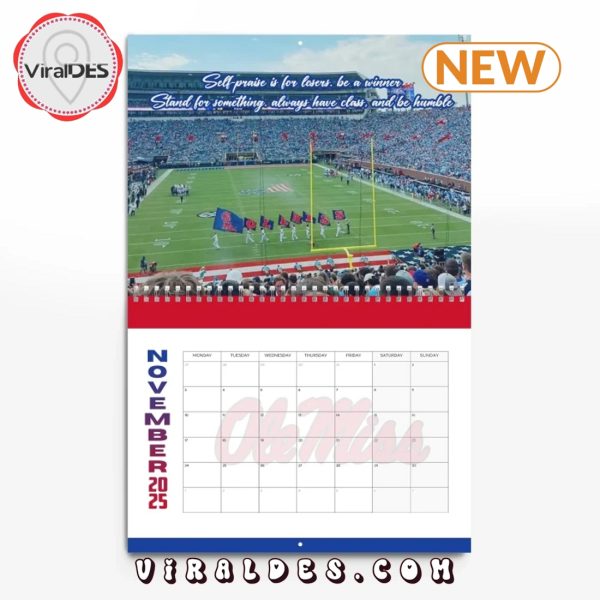 Ole Miss Rebels Football 2025 New Year Calendar