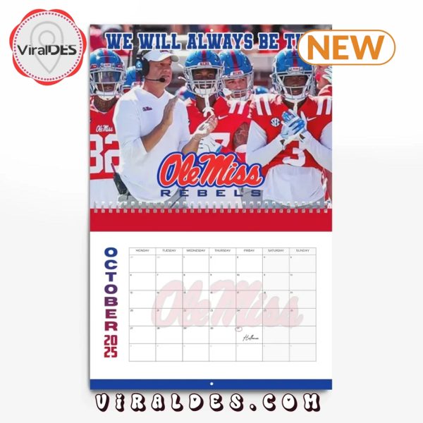 Ole Miss Rebels Football 2025 New Year Calendar