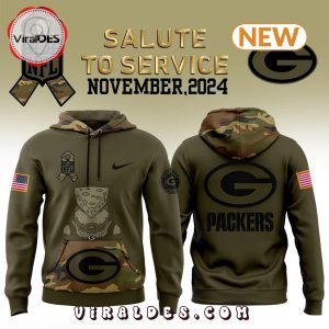 Green Bay Packers Camo 2024 Salute to Service Hoodie