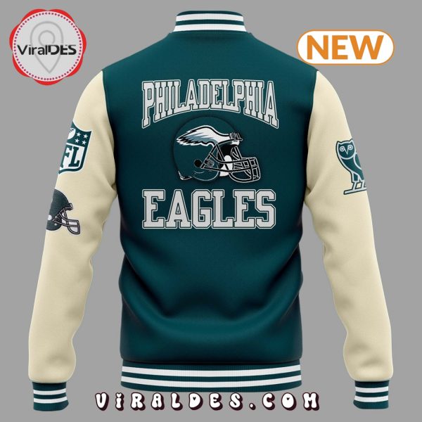 OVO x NFL Midnight Green Philly Special Baseball Jacket