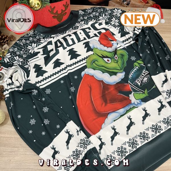 Philadelphia Eagles x Grinch Christmas Ugly Sweater