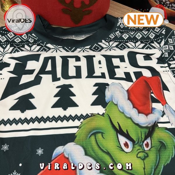 Philadelphia Eagles x Grinch Christmas Ugly Sweater