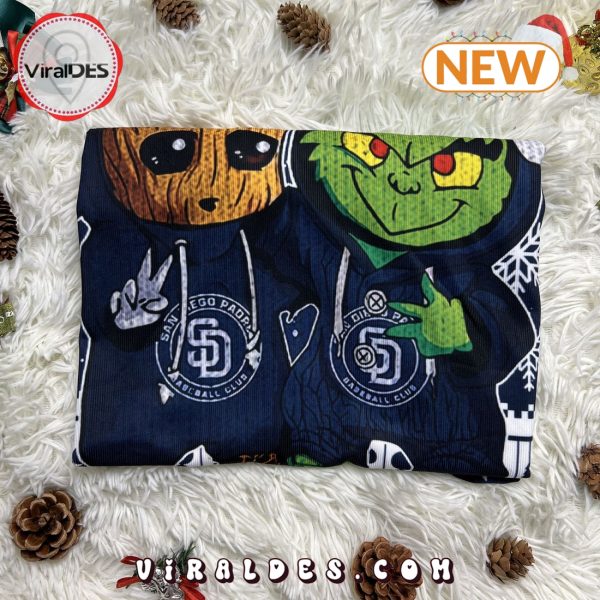 San Diego Padres Baby Groot x Grinch MLB Ugly Sweater