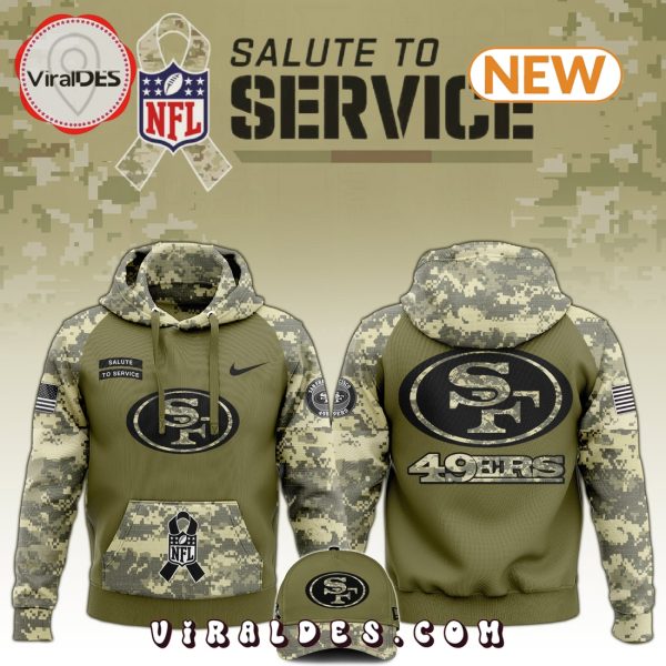 San Francisco 49ers Salute to Service Camo Hoodie, Jogger, Cap