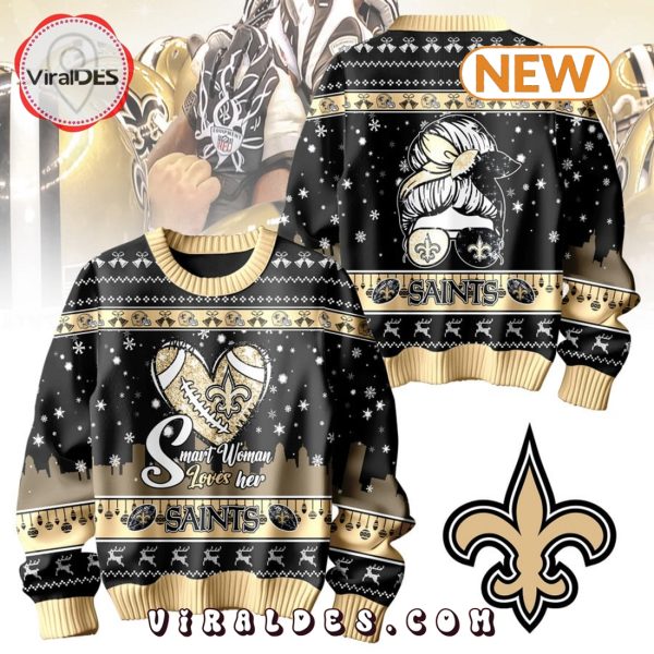 Smart Woman Loves Her New Orleans Saints Ugly Sweater